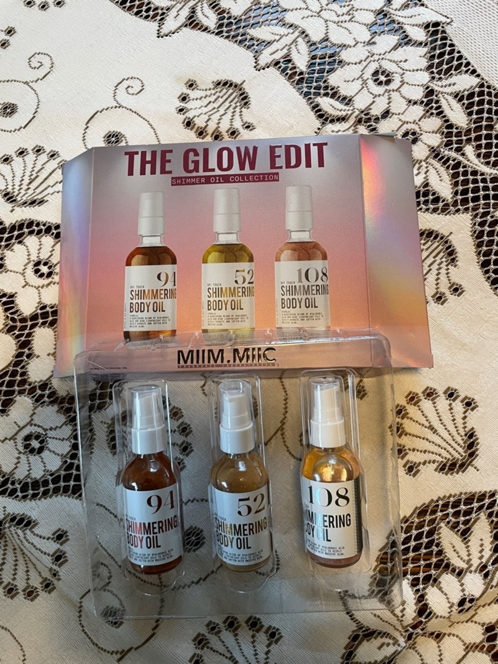 The Glow Edit Shimmering Body Oil Trio - Gold, Bronze, Copper
